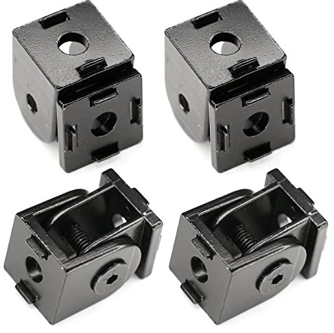 NVAXQF Black Zinc Alloy Flexible Pivot Joint Connector, 4 Pieces, for Aluminum Extrusion Profile 2020 Series Slot 6mm