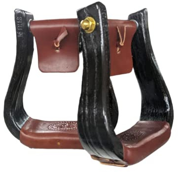 Nettles The Flatbottom Premium Western Stirrups Blackened Color- 2 Tread