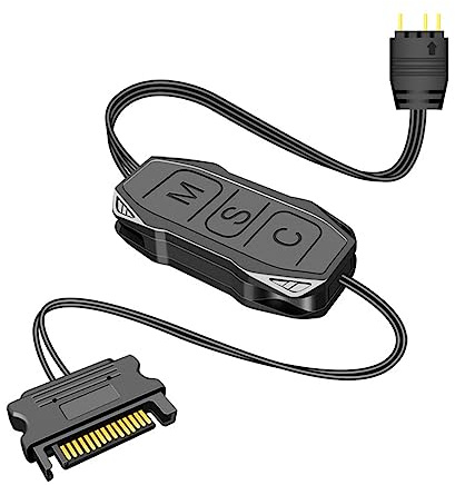 Fuente de alimentación SATA del Controlador ARGB de 5 V y 3 Pines para Placas Base sin Ventiladores ARGB de 5 V o ARGB DIY, etc.
