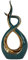 Lifestyle & More Moderne Skulptur aus Porzellan in Petrol mit Verzierung in Gold Höhe 22 cm Breite 10 cm