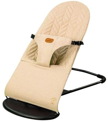 Hamaca Bebé 2 en 1 PARADISE – Mecedora y Balancín Reclinable y Plegable – Arnés 3 Puntos – Barra de Juguetes – Desde 0 Meses hasta 9 kg – Beige Asalvo