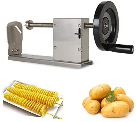 ZJGFCB Macchina manuale per patatine fritte a spirale, in acciaio inox, tornado, patatine fritte fritte, per frutta, patate, cetrioli o carote