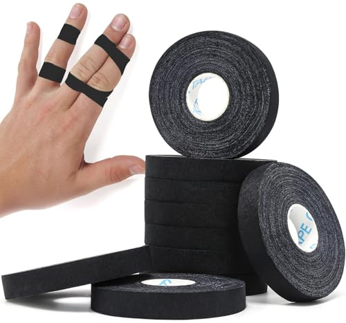 OK TAPE Athletic Finger Tape (10Rolls 450FT), Finge Wrap Tape, Extra Strong Adhesive Finger Support and Protect Tape, Hand Grip Tape for Rock Climbing, MMA, Jiu Jitsu, Volleyball, Black