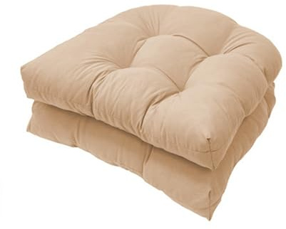 FYHTC Set di 2 Cuscini per Sedie da Esterno, 19 X 19 Cuscini di Ricambio Impermeabili a Forma di U Sedia in Vimini Imbottita Sedili da Giardino per La Casa Poltrona a Due Posti Seat Marts(Khaki)