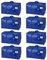 VENO 8 Stück extragroße Umzugstaschen,Aufbewahrungstasche mit Reißverschlüssen und Tragegriffen, robuste Big Bag für Umzugskartons zum Platzsparen(Blau, 8er-Pack)