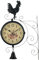 Syfunlv Bahnhofsuhr,Doppelseitige Retro-Uhr, Runde Antike Wanduhr, Nostalgie wasserdichte Wanduhr, Bahnhofsuhr im Eisendesign mit arabischen Ziffern,für Bahnhof Korridoren Gärten Wohnzimmer (Style 4)