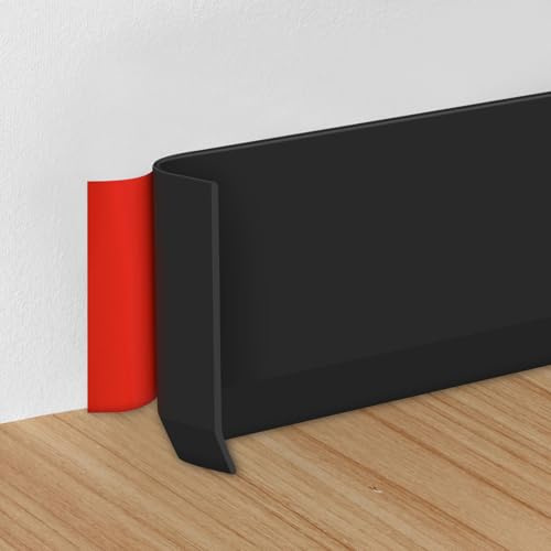 Storystore Flexible Skirting Board Trim Vinyl Self Adhesive Skirting Board Baseboard Trim for Floor Wall Kitchen and Bathroom (Black, 10cm(W) x 12m(L))