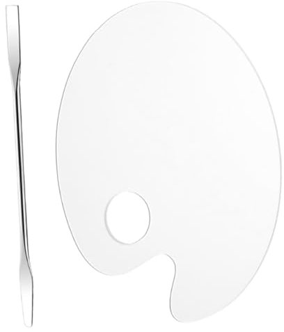 LALAFINA Beauty Palette Acrylic Makeup Supplies Foundation Mixing Palette Makeup Mixing Plate Spatulas for Girls Essence Blending Cosmetic Tray for Foundation Blending