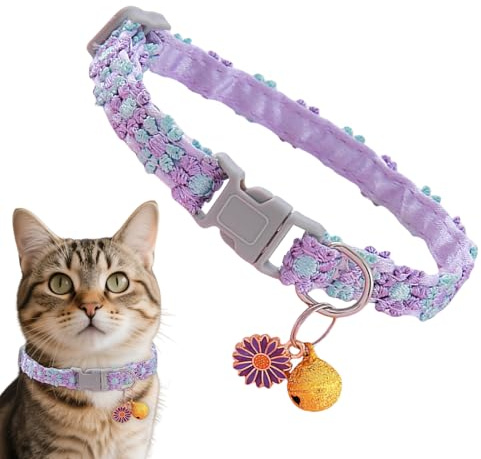 Collar de gato | Collar de seguridad de liberación rápida para gatos - colgante de perro con medallón para viajes, seguridad diaria