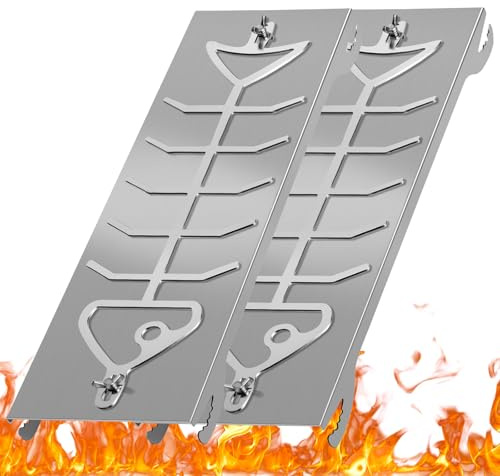 WUCHAITOO Lot de 2 supports de saumon flammé en acier inoxydable pour brasero et barbecues sphériques - Pivotant à 180° - Alternative parfaite au système d'angle de planche à saumon pour un réglage