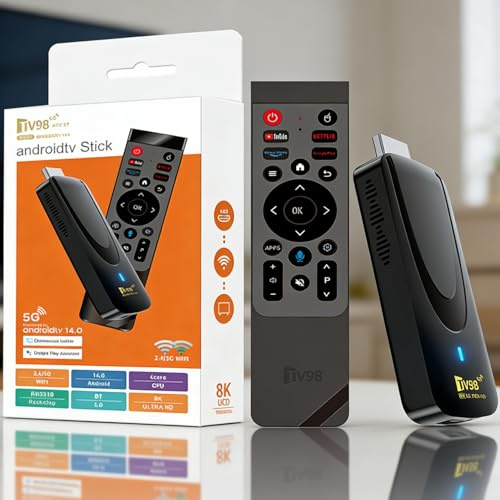 Smart TV STICK,2026 Android 14 TV Stick 8K Streaming Player, 2GB RAM 16GB ROM, HDR, Dual-Band WiFi (2.4G/5GHz), Media Player,Ultra HD Media Hub