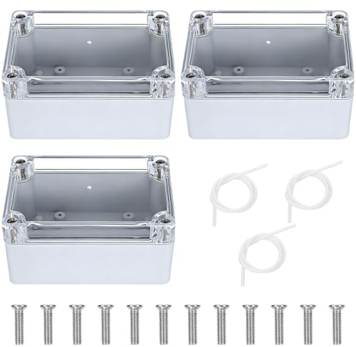 3 stycken kopplingsdosor, IP65-kopplingsdosa vattentät vit, 100 × 68 × 50 mm kopplingsdosa utanpå, hölje elektronik, distributionsdosa utomhus vattentät för inomhus utomhus elektronikkabel