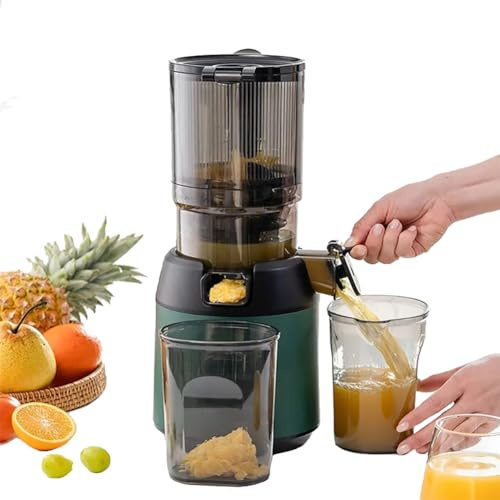 Långsam tuggjuicer 300 W 13 cm bred matningsramp för hel frukt, tyst kallpressmaskin med bärbar massavskiljare för gröna bladgrönsaker och grönsaker d