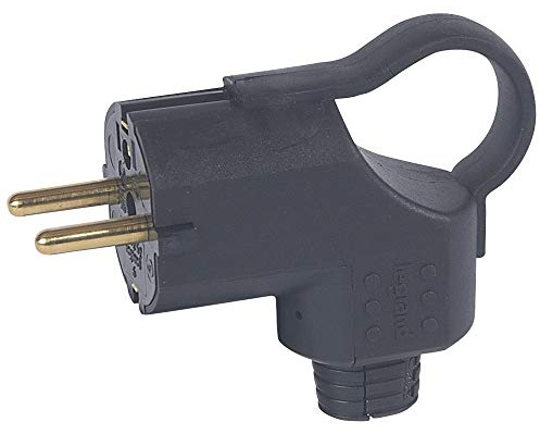 Legrand 050252 Fiche Borne à Vis à Sortie Latérale à Anneau, 2P+T, 16A, Noir
