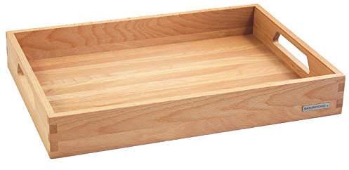 Vassoio Legno Legno Massello Nh-B 50 x 35,5 x 7 cm Diversi Tipi Legno - faggio, ca. 50 x 35,5 x 7 cm, Marrone, 55 cm x 35,5 x 7,5 cm