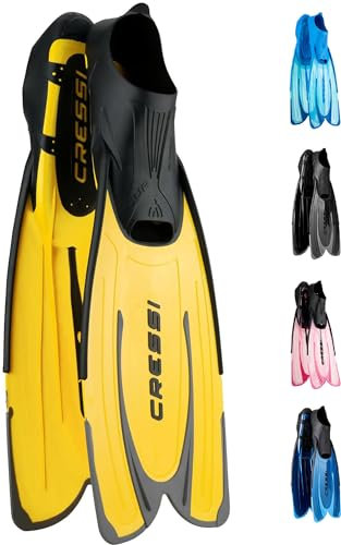 CRESSI Agua Fins Yellow 37/38 - Self Adjusting Flossen für Tauchen, Apnoe, Schnorcheln und Schwimmen, Gelb, 37/38