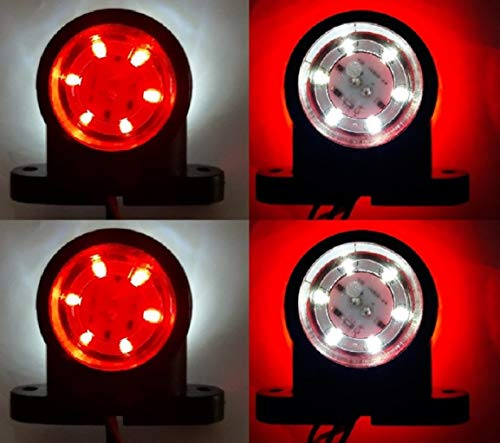 VNVIS 4 piccole luci di posizione laterali LED 12/24 V rosso/bianco per telaio di camion e rimorchio di camper