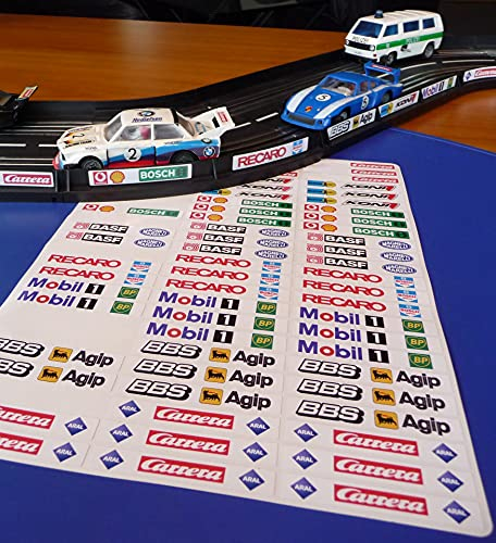 Slotcar Aufkleber 72er Set für Carrera Servo 132 140 SCHIENEN DEKO