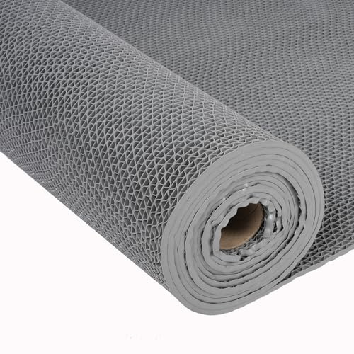 jxgzyy Commercial Drainage Mat PVC Non Slip Wet Area Commercial Floor Mat 3x16.4 Ft 0.22'' Thick Pool Drain Floor Mat Roll for Restaurant Bars Bathroom Patio Outdoor Indoor Rug (Grey)