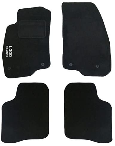 Auto Accessori Lupex | Juego de 4 Alfombrillas de Coche compatibles con Grande Punto (2013-2018) con 4 Clips de fijación | Alfombras moldeadas de moqueta con Bordado en el Lado del Conductor