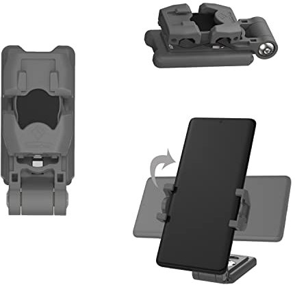 IFOOTAGE Phone Holder for Tripod,Foldable Mount Adapter with Cold Shoe, 38/50 mm Arca-Swiss Plate, Horizontal & Vertical Clip,Grey