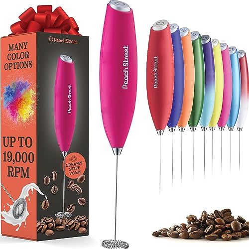 Powerful Handheld Milk Frother, Mini Milk Foamer, Battery Operated (Not included) Stainless Steel Drink Mixer for Coffee, Lattes, Cappuccino, Frappe, Matcha, Hot Chocolate.