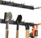 COSTWAY Gerätehalter Wandhalterung, inkl. 4 Doppelhaken, Gartengerätehalter Metall, 150 kg belastbar, Besenhalterung Wand, Werkzeughalter für Besen, Schaufel, Rechen, Gartengeräte, Schwarz