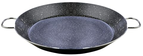 WECOOK! Granite Paellera Inducción, 38 cm, 8 Raciones, Aluminio Prensado, Antiadherente XYLAN PLUS Ecológico sin PFOA, 3 mm Espesor, Apta Todas las Cocinas, Vitrocerámica, Gas, Lavavajillas