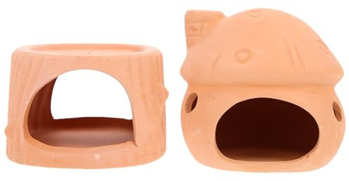 Happyyami 2st Garnelennest Garnelendosen Keramikdekor Laichschutz Für Aquarien Garnelen Versteck Reptilienhaut Garnelen Unterschlupf Fischversteck Reptilienverstecke Außerirdischer Lila Ton