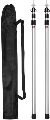 JCMCAMP Tarp Poles, Telescoping Tent Poles, Ultra-Lightweight Portable Aluminum Sun Shade Poles That Extends Up to 7'6,Suitable for Camping, Tent, Awning, Beach Shelter(2 PCS)
