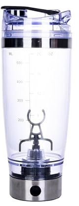 600 ml elektrischer shaker, eiweiß shaker elektrisch, shaker proteinshake elektrisch, protein shaker elektrisch für perfekte cremige Eiweißshakes, BPA-freier Tritan Shaker, USB-C aufladbar - silbrig
