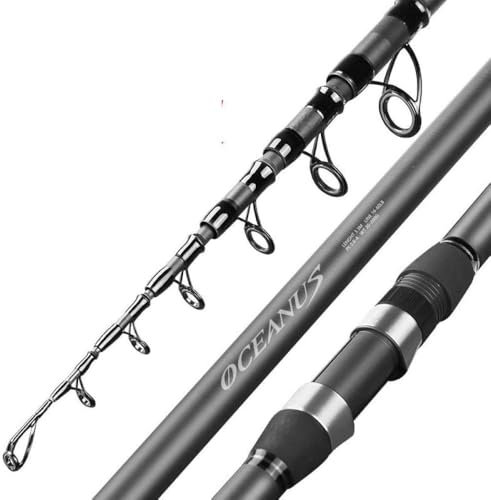 Angelrute Carbon Rock Angelrute Ultra-Distanz-Wurfrute Teleskop-Angelgerät mit langem Abschnitt-4,2 m Teleskop-Angelrute, 4,2 m