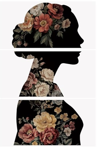 WANDIC 3 fogli di adesivi vintage da strofinare, con silhouette femminile, grandi, impermeabili, per mobili in legno, finestre, album di ritagli, 15 x 30 cm