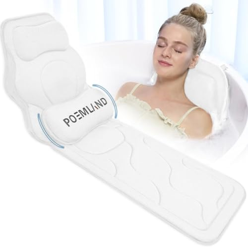 Poemland Luxus Dicke, volle Körper Badewannenkissen Mat & Cushion für Badewanne Kopfstütze Hals Schulter unterstützt Comfort Entspannung Spa Accessories