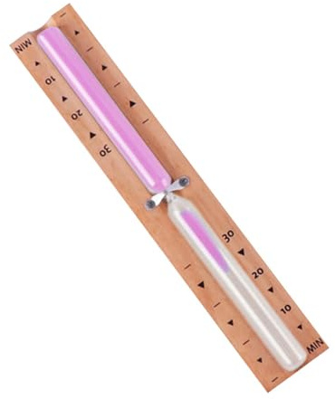 Baoblaze Sauna da 30 minuti timer sabbia di sabbia di sabbia, multiuso, montato a parete, bicchiere di legno, orologio a sabbia rotante per sauna da, Sabbia Rosa