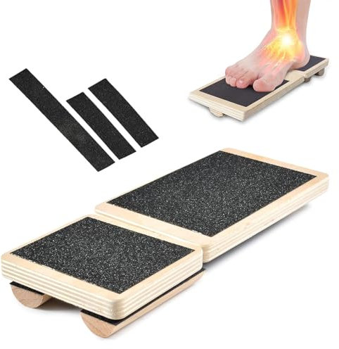 Tabla de equilibrio de una sola pierna, antideslizante para el equilibrio del pie de madera,Entrenador de tobillo y pie de madera,para el entrenamiento de equilibrio,el estiramiento del tobillo