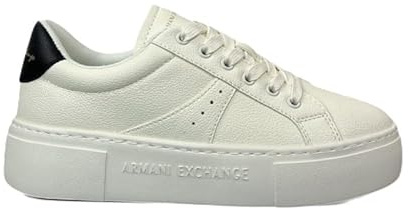 Armani Exchange Scarpe Donna Sneakers in Pelle Chunky XDX179 (Bianco, Sistema Taglie Calzature EU, Adulto, Numero, Media, 37)