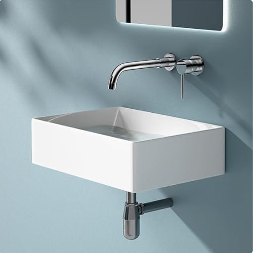 Rectangular Mini WallMounted Sink SetCeramic Corner Sink Compact Washbasin for Kitchen or Bathroom SpaceSaving Design with 1 Bowl