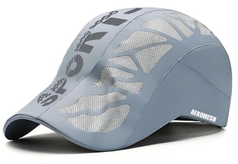 AEROMESH Sport Cap - Ultra Breathable Mesh Cap, Moisture Wicking Quick-Dry Adjustable, Lightweight Performance Cooling Caps (US, Alpha, One Size, Middle Grey)