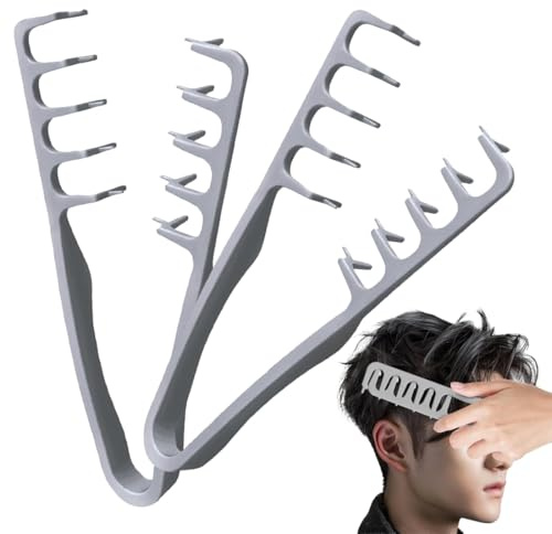2 Pezzi Peine texturizador hombre,gris,Peine De Dientes Anchos, Herramienta Para Dar Volumen A Las Raíces, define y desenreda sin esfuerzo, para todo tipo de cabello.