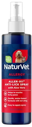 NaturVet Aller-911 Anti-Lick Paw Spray for Dogs & Cats - 8 fl oz