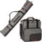 BRUBAKER Kombi Set Carver Performance - Skisack 170 cm und Skischuhtasche für 1 Paar Ski + Stöcke + Schuhe + Helm Schwarz Grau