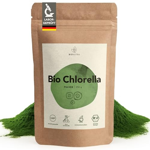 BIONUTRA Chlorella Bio en Poudre, 250 g, conforme au règlement bio de l’UE
