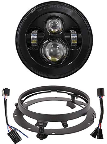 XPCTD 7 Inch LED Headlight With Mounting Bracket For Touring Street Glide Road King Ultra Classic Electra Glide Fat Boy Tri Cvo Heritage Softail Slim