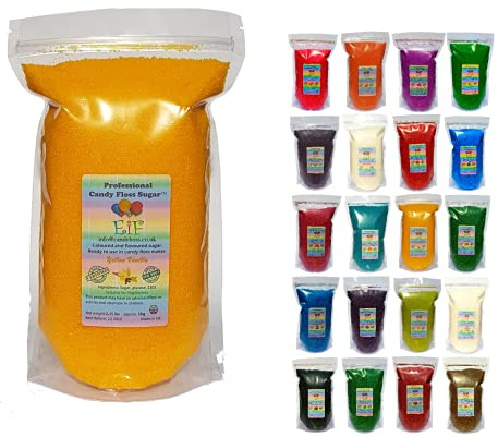 Candy Floss Cotton Sugar EverydayisFriday Yellow Vanilla 1 KG - Ready to Use in Your Machine