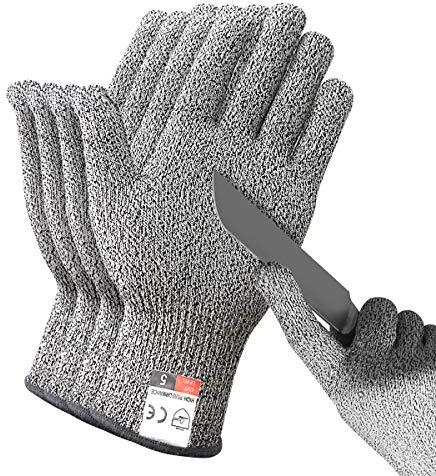 DEYAN Cut Resistant Gloves, Level 5 Protection Safety Cutting Gloves, Kitchen Cuts Glove for Chef Oyster Shucking, Mandolin Slicing, Meat Cutting and Wood Carving(Small-2 Pairs)