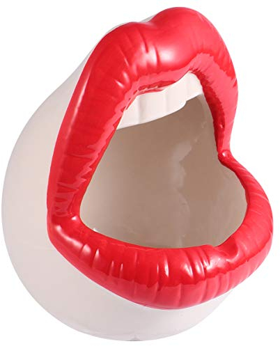 EXCEART Großer Bucktooth Aschenbecher Kreatives Mund Design Aus Keramik Lustige Tischdeko Für Zuhause Büro Und Partys Originelles Geschenk