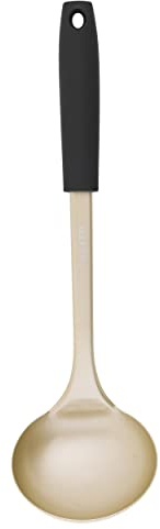Salter BW11131EU7 Collezione Olympus - mestolo multifunzionale, gancio per appendere, facile da pulire, rivestimento antiaderente, utensile da cucina per stufati e zuppe, acciaio inox, color oro