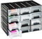 Navaris Boîte de rangement à 12 tiroirs - Boîte de tri en plastique - Système de rangement pour vis - Boîte pour accessoires d'atelier - Boîte de rangement noire
