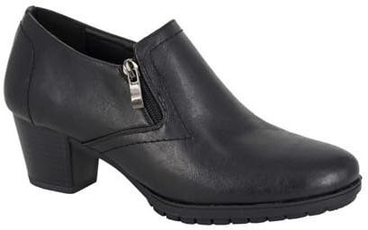 Boulevard L389A-3 Womens High Cut Zip Court Shoe, Cuban Heel, TPR Sole Black Size 3 UK